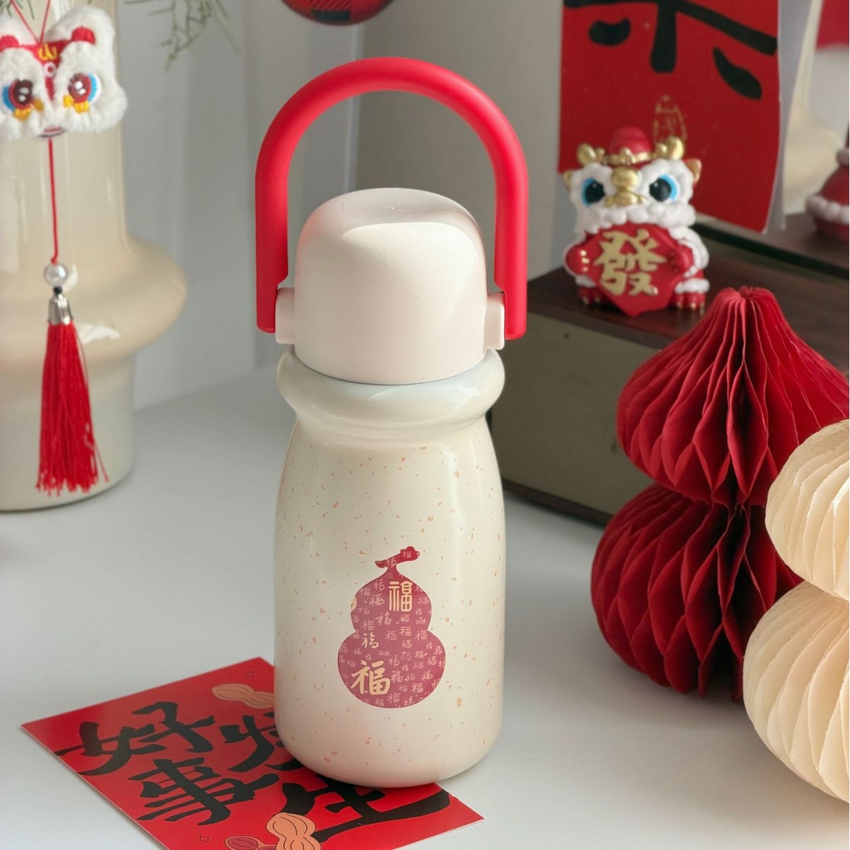 Año Nuevo Mango Taza de agua aislante portátil de alta calidad exquisita gran capacidad rica Taza de agua aislante portátil