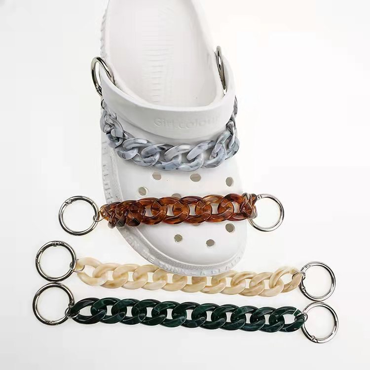 Cross-border hot-selling hole shoes DIY accessories acrylic marble pattern chain semi-finished jewelry small accessories