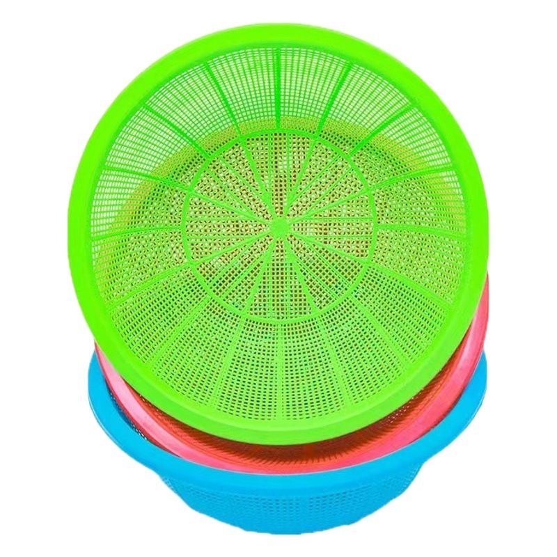 Plastic Round Draining Basket for Washing Rice, Street Stall Supply, Vegetable Washing Basket, One-Dollar Store Fruit and Vegetable Draining Basket
