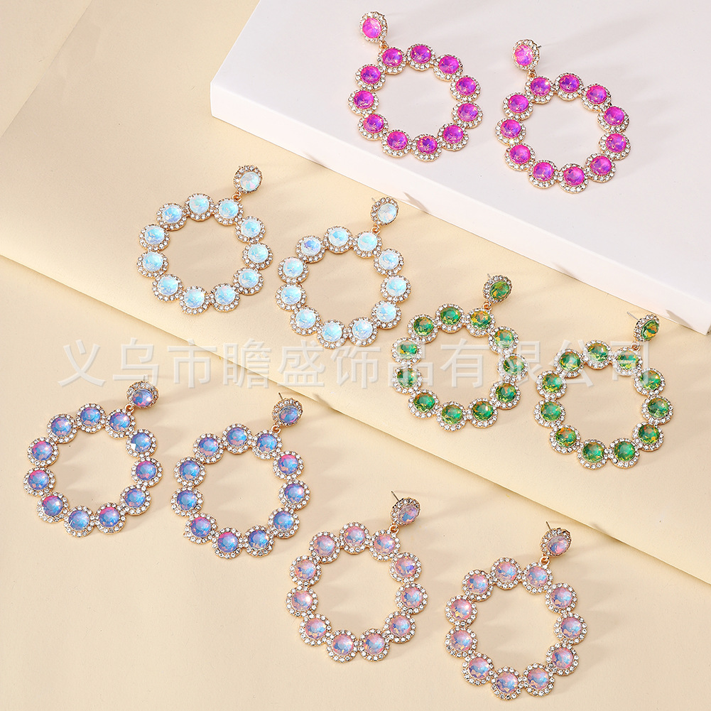 fashionable elegant glass geometric stone inlay