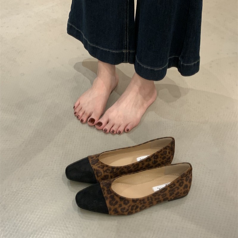 韩版豹纹芭蕾舞浅口单鞋平底奶奶鞋子开车软底休闲玛丽珍瓢鞋女|undefined