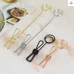 Metal Vertical Plate Clip Photo Note Clip Cake Dessert Price Plate Label Clip Display Plate Bread Label