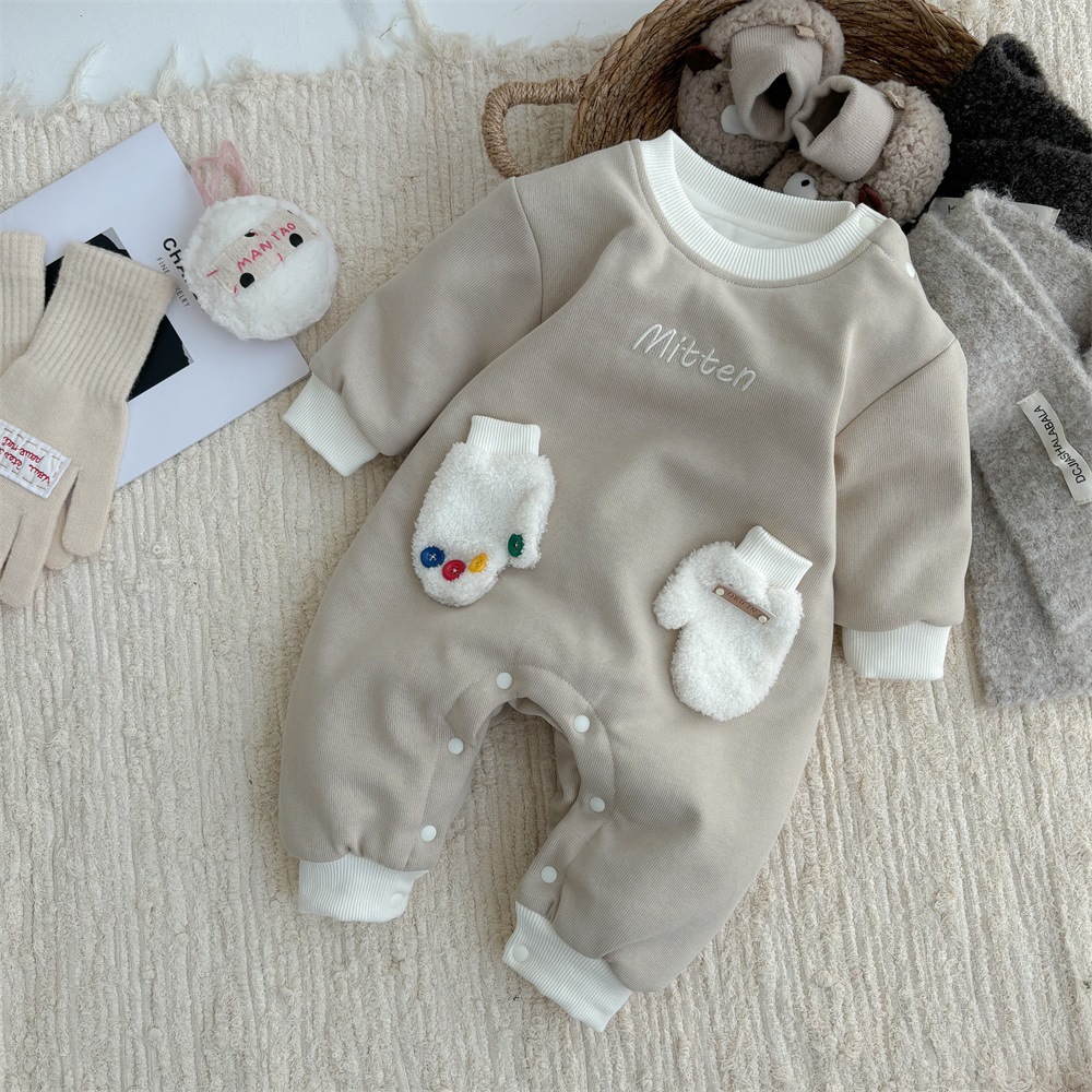 2024 nuevo traje de gatear para bebé de invierno, estilo occidental, cálido, cómodo y grueso de una pieza, vestido rojo de Año Nuevo, vestido de fin de semana