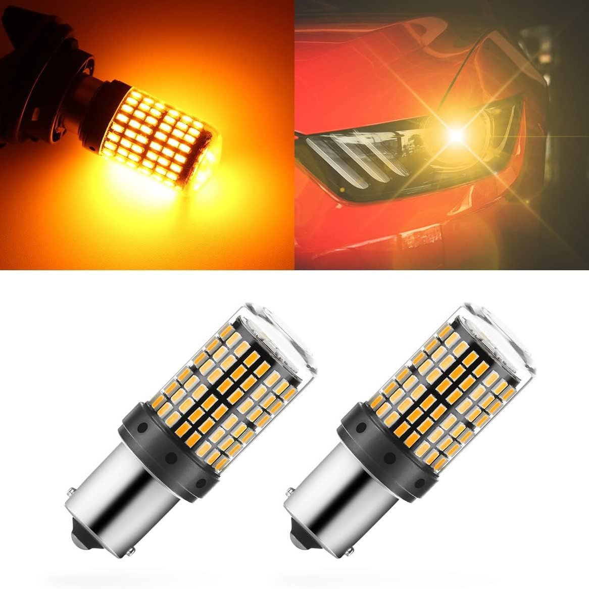 Ventas transfronterizas calientes de automóviles LED luces de marcha atrás luces de dirección 1156 T20 3014 144SMD luces de freno 1157 image 5
