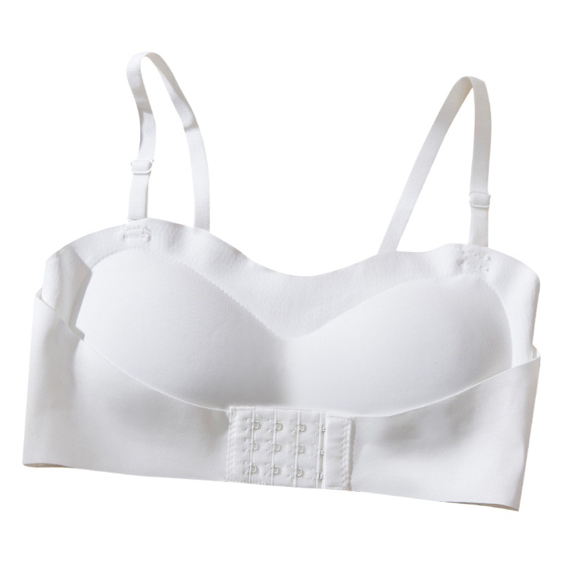 Explosive Style No Steel Ring Wrap Chest No Shoulder Strap Front Buckle Non-Slip Push-up Seamless Ice Silk Invisible Large Size Women's Tube Top