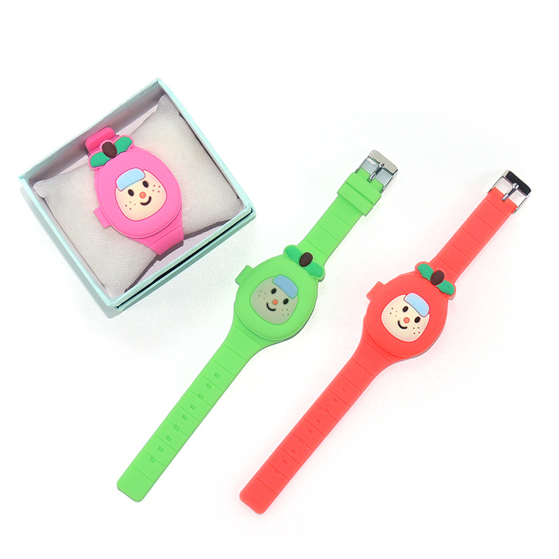 Apple, electronic children's cartoon solid color watch, internet celebrity, with LED display 3