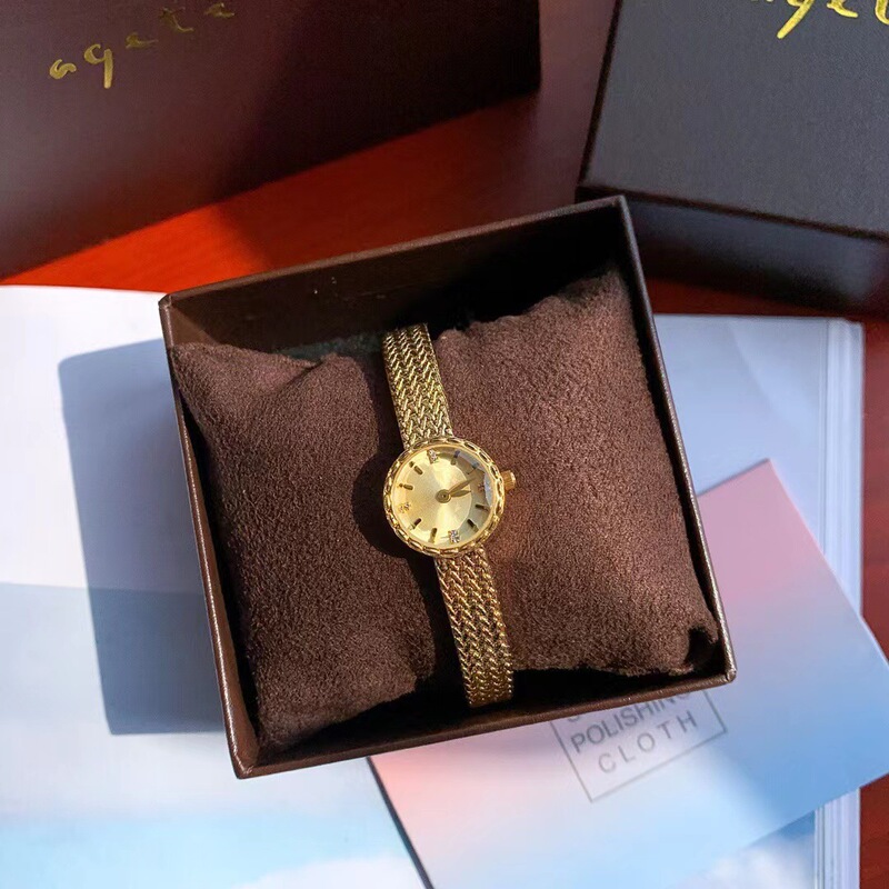 Agete同タイプ中古腕時計ミニ秀気角型麦穂レディース角型レトロ石英時計watch|undefined