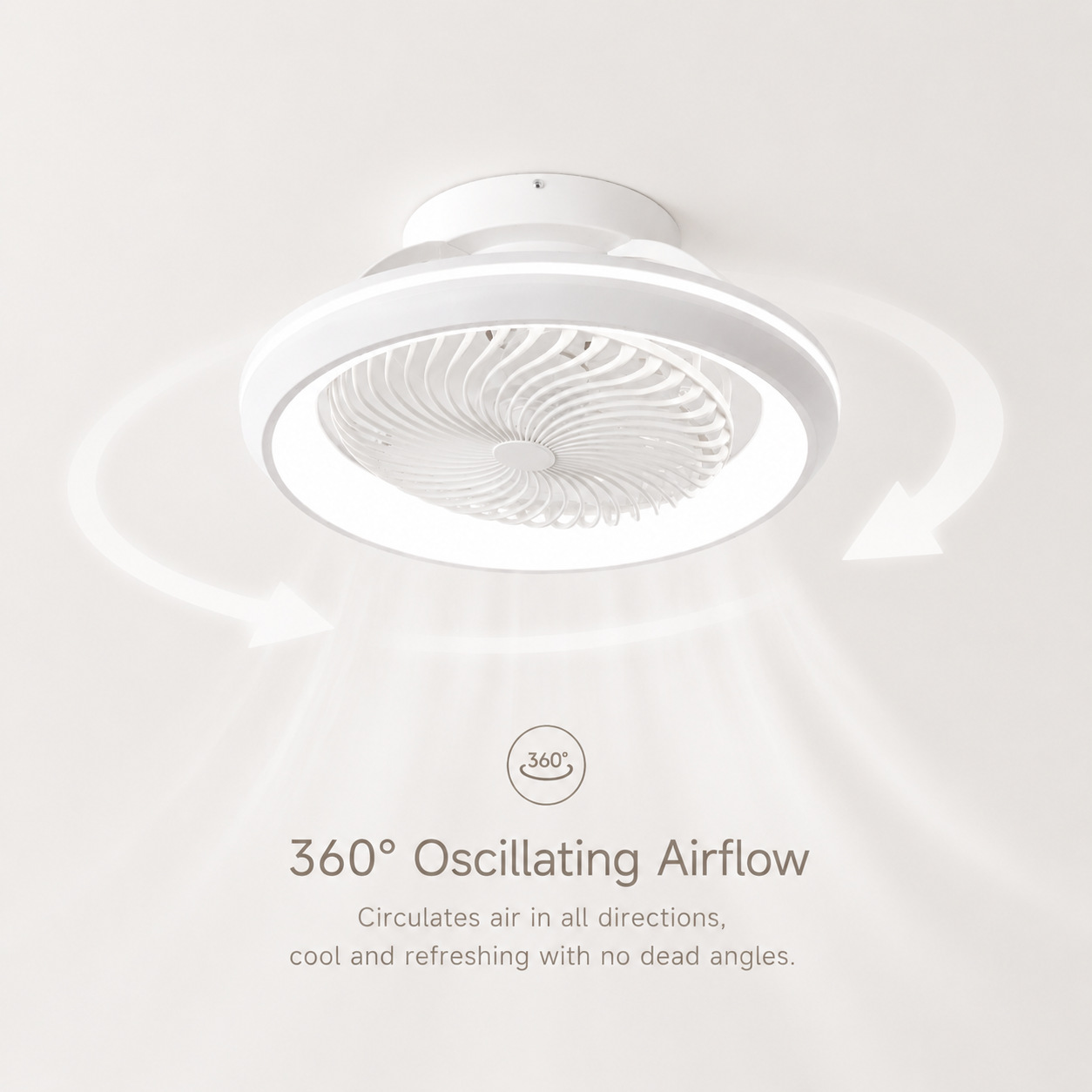 Lámpara Ventilador de Techo 110V de PC y ABS Inteligente con Control Remoto y APP para Dormitorio y Comedor