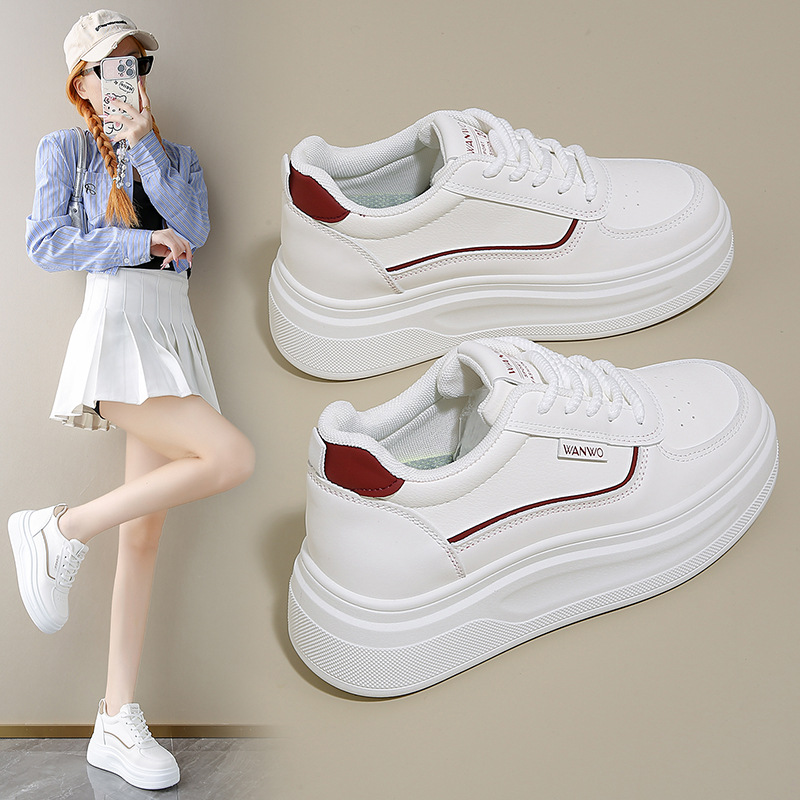 GT9903 Damen-Sneaker, leicht und mit weicher Sohle, weiße Schuhe mit Absatz für kleinere Frauen, ideal für den Sommer, Freizeit und Sport._voghion.com