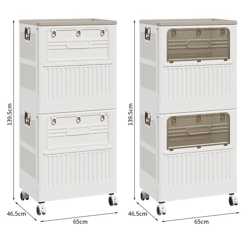 Caja de almacenamiento plegable para el hogar, de estilo simple y nuevo, hecha de plástico PP, armario de almacenamiento de varias capas para juguetes y bolsas de dormitorio, móvil.
