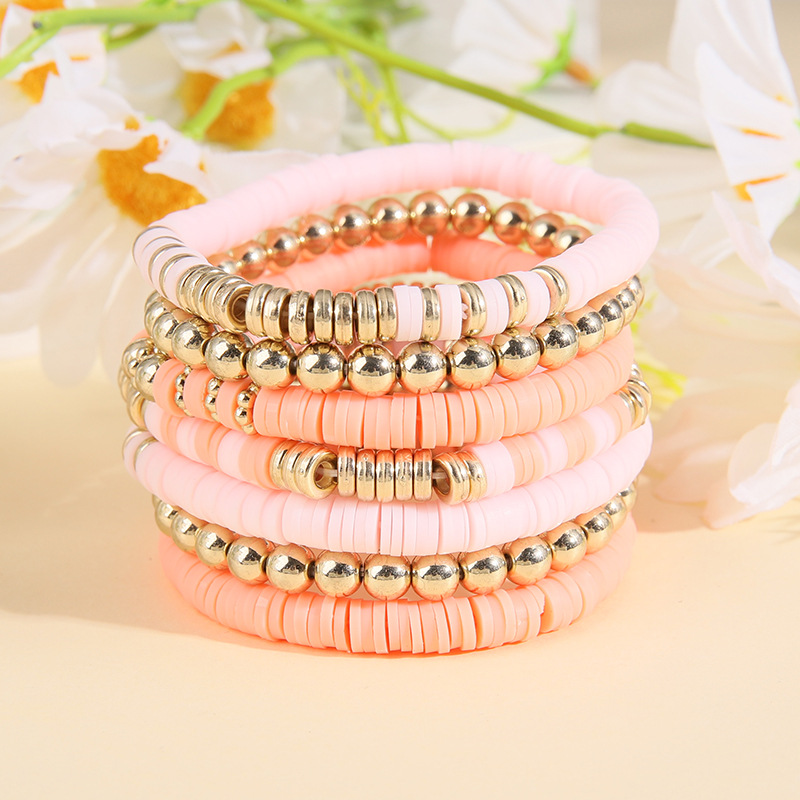 30g Weight Bracelets Classification 1 Set Quantity Daily Occasion soft clay Material Geometric Pattern Unisex Gender Plating Design Fashion Style Fashion Geometric Soft Clay Plating Unisex Bracelets 1 Set 无