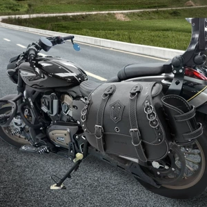 Retro kruiz motosiklet sürətli buraxılış braketi, cəngavər yan saxlama çantası