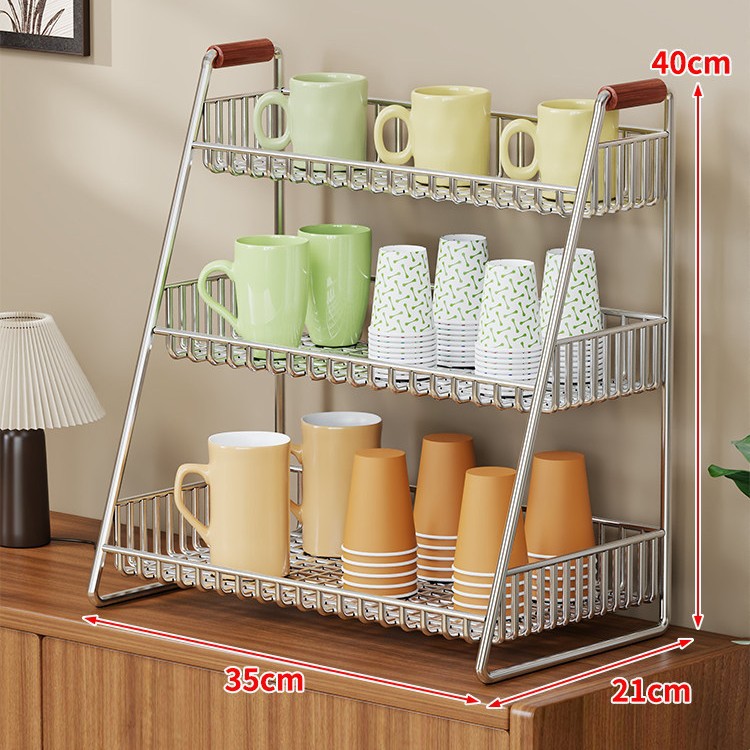 Estante Organizador de Tazas de Mesa Multicapa para Sala de Estar y Cocina