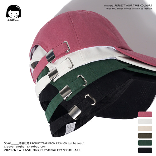 Xiaoyujianghana/Japanese trendy retro workwear embroidered peaked cap for women Hong Kong style unisex casual baseball cap for men