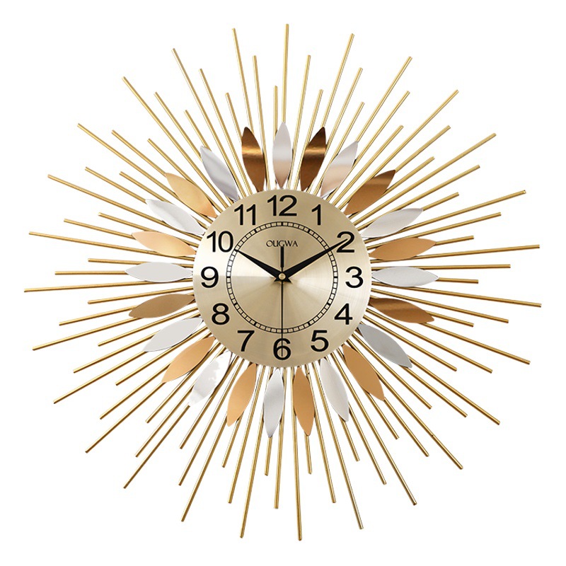 Luz nórdica de lujo elegante reloj de pared reloj de arte Reloj de pared sala de estar Hogar personalizado creativo americano decoración de la pared reloj