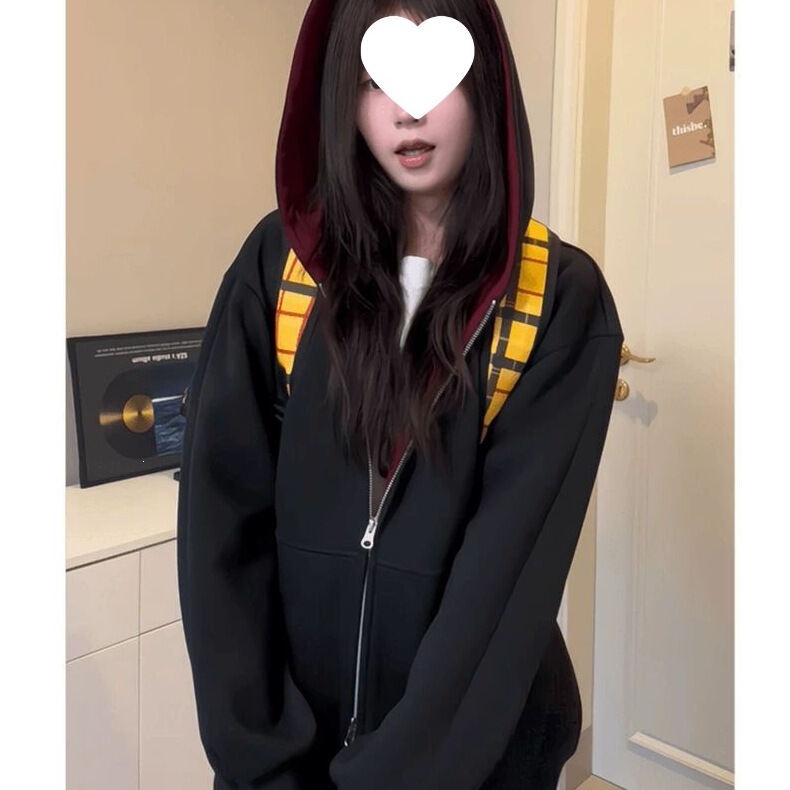 Hidden Pocket Cardigan Sweatshirt for Men and Women, 2026 Early Spring, American Style, Heavyweight, Color-Contrast, Double Zipper Design, Couple's Jacket Hidden Pocket Cardigan Sweatshirt for Men and Women, 2026 Early Spring, American Style, Heavyweight, Color-Contrast, Double Zipper Design, Couple's Jacket