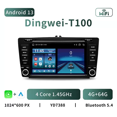 Car Central Control Large Screen | DVD Navigation - t100-android-13-4-core-4g64g-8inch