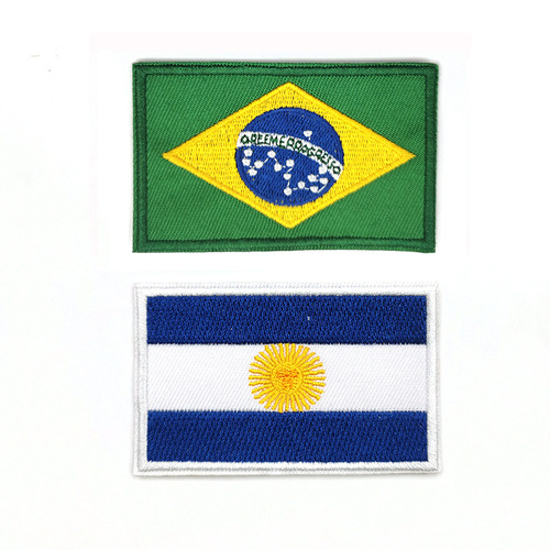 World flag embroidery fabric patch Velcro armband backpack decorative patch square badge armband cross-border platform supply