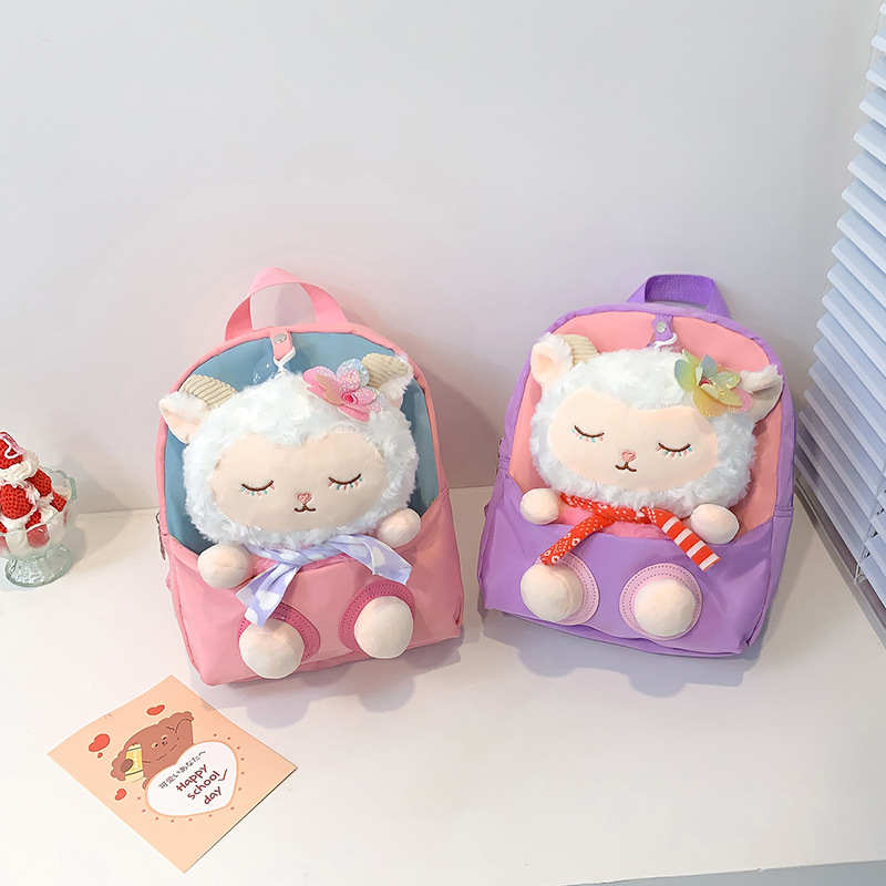 New Fashion Children's Backpack Cute Cartoon Lamb Doll Kindergarten School Bag Girl Backpack Manufacturer Wholesale