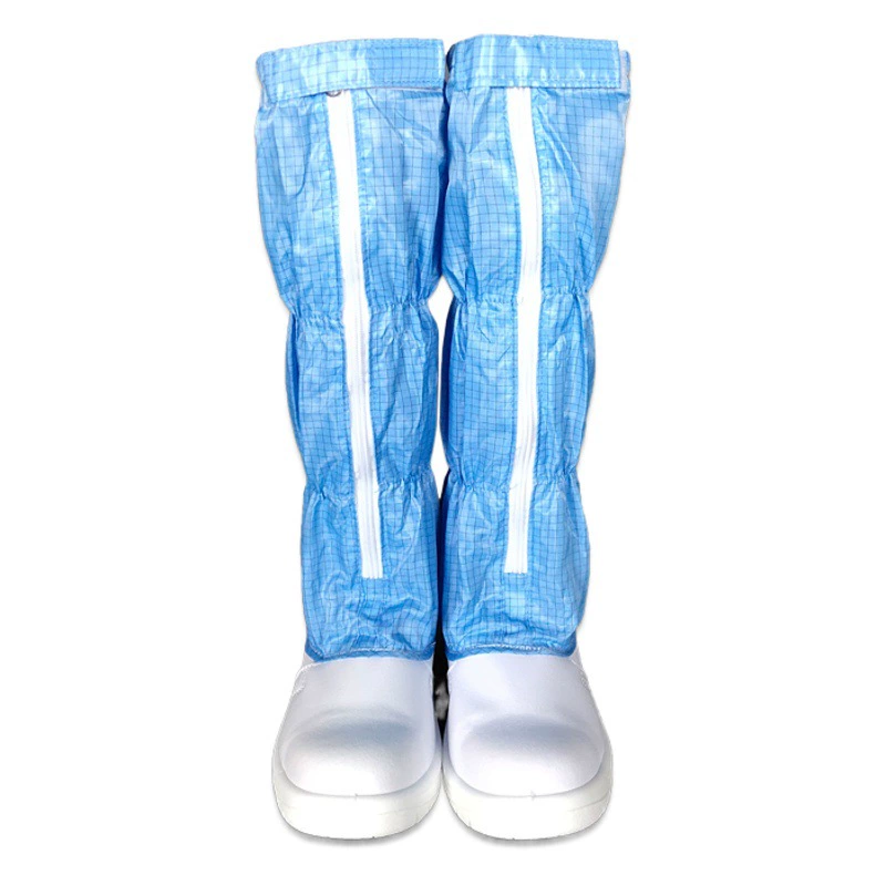 6E3X антистатические высокие туфли со стальной пластиной Baotou Anti-Smashing синие и белые без пыли Clean Workshop рабочие мужские и женские ботинки