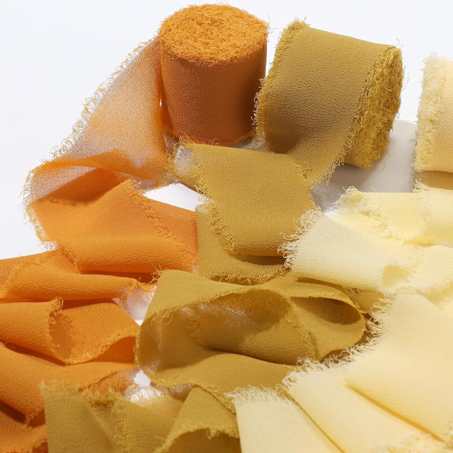 INS deshilachado gasa cinta ramo de la boda borla cinta arco decoración hilo de nieve tira de tela de seda