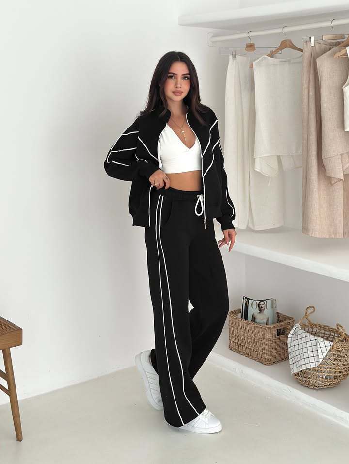 2026 Cross-Border Casual Outfit For Women, European American Street Style, Long-Sleeve Fold-Neck Cardigan And_ecoleips.com