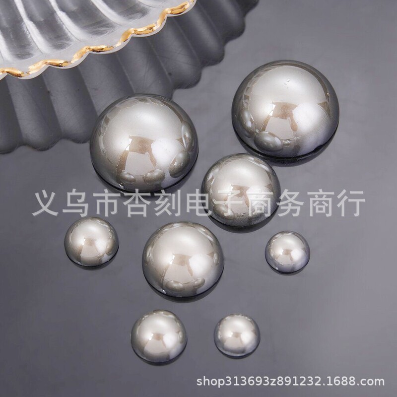 Imitation shell gray semicircle imitation pearl abs plastic half shell beads fashion shoes clothing hair accessories in stock wholesale