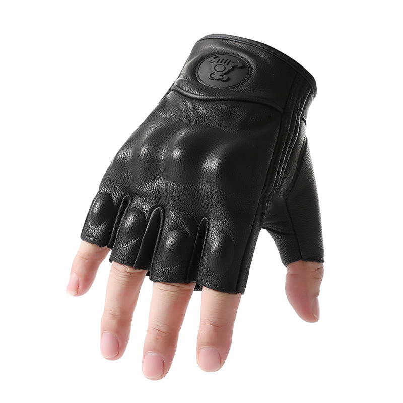Riding Gloves With Protective Shell - Motorcycle, Dirt Bike, Bicycle Gloves, Advanced Lambskin, Anti-Slip, Wear-Resistant, Half / Full Finger Gloves_desvips.com