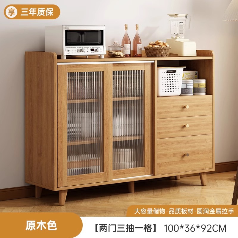 Fly Sandalwood al por mayor armario de té contra la pared en un armario de cocina doméstica japonés sala de estar almacenar armario de madera sólida