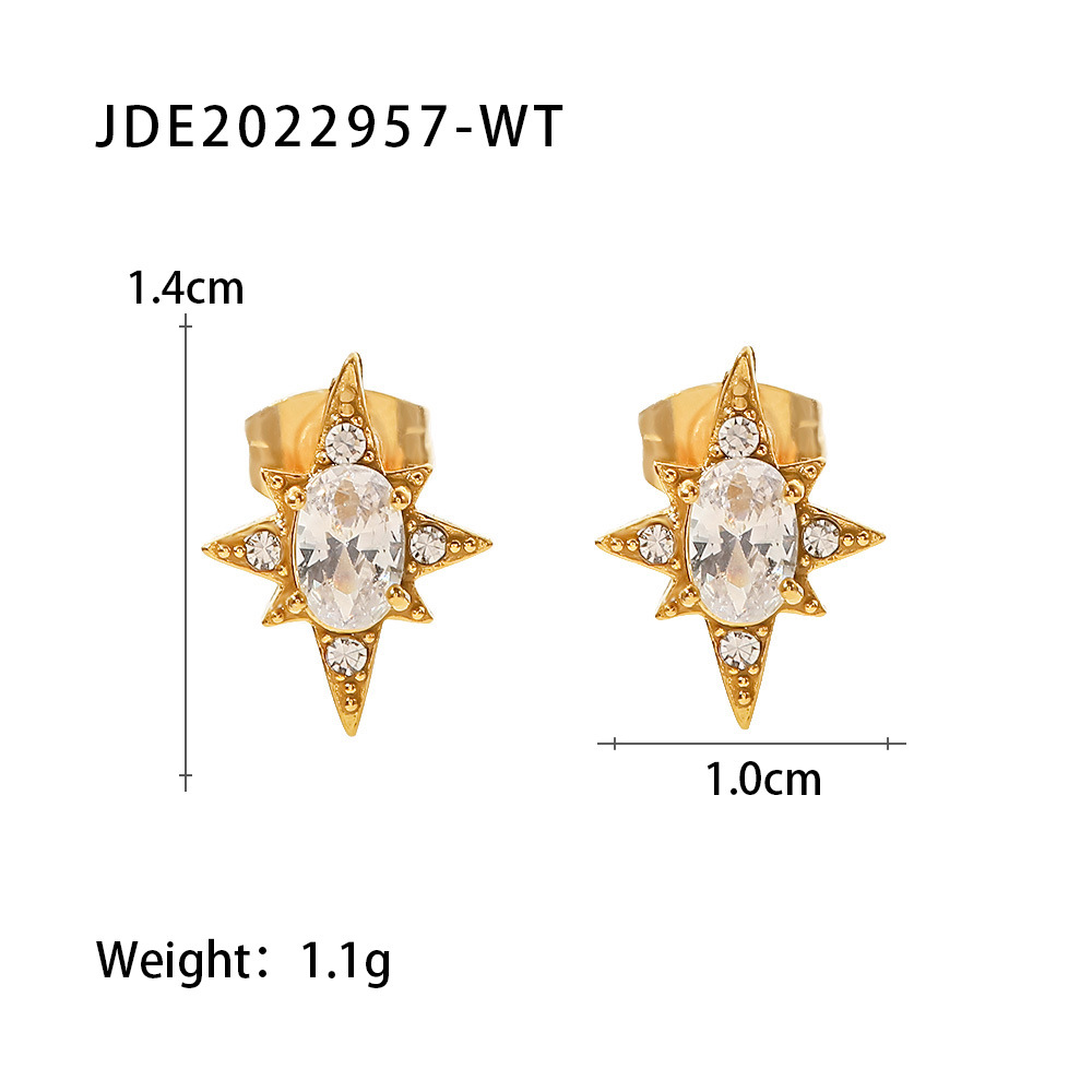 Fashion Star Stainless Steel Necklace Plating Zircon Stainless Steel Necklaces