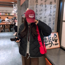 菱格棉服女2025冬季新款小个子日系棒球学生棉袄宽松保暖羽绒棉衣