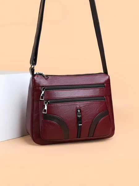2026 New Model Women's Crossbody Bag, Soft Leather, Multi-layer, Large Capacity, Fashionable and Versatile Shoulder Bag, Mom Bag, Cross-border Foreign Trade