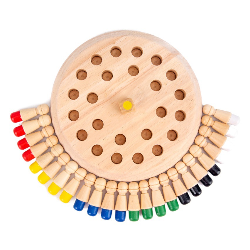 Memoria de color de madera ajedrez padre-hijo escritorio ejercicio bebé memoria rompecabezas juego niños juguete cognitivo ajedrez