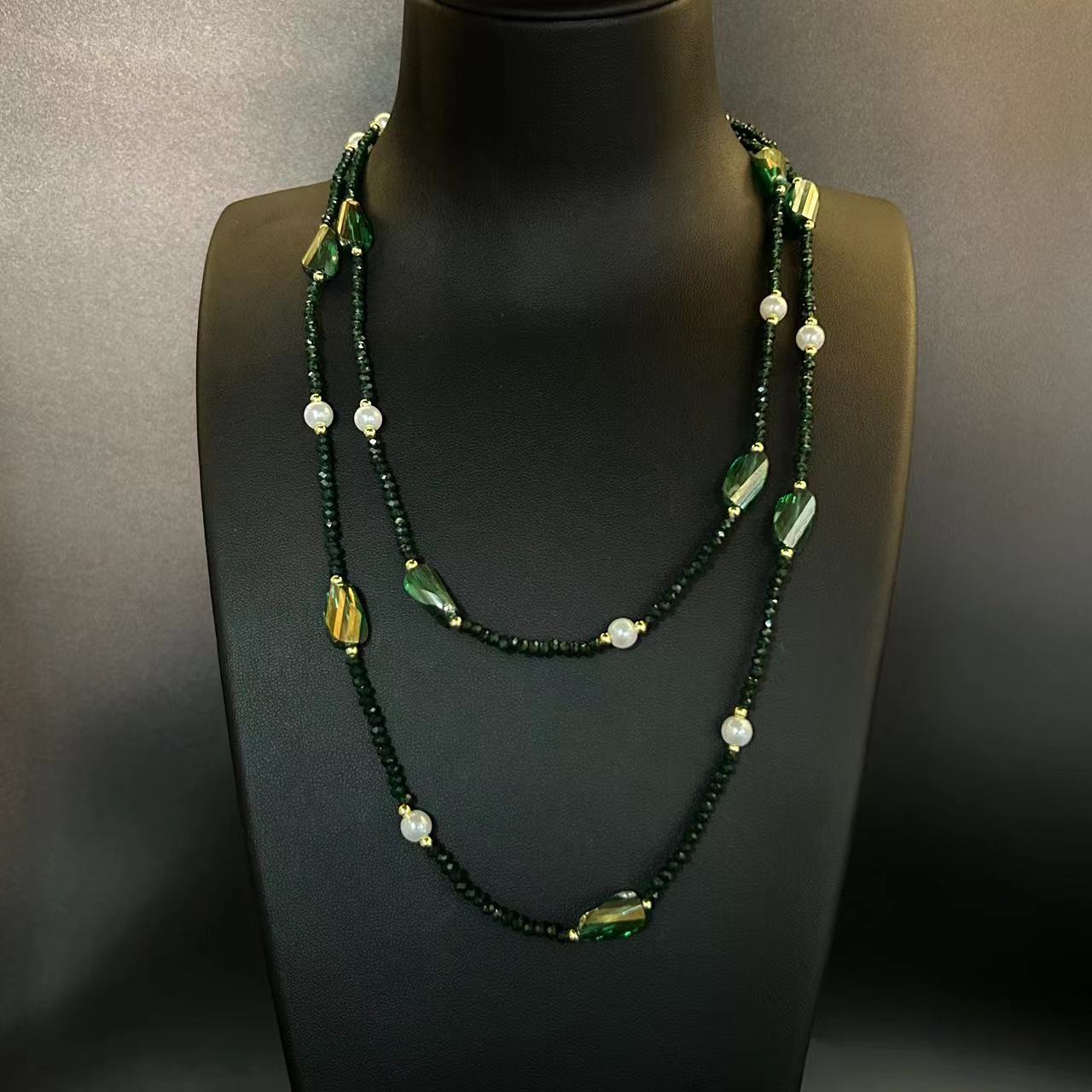 Hochwertige Vintage-Halskette mit facettierten Glasperlen, neuer chinesischer Stil, frisch und modisch, eine vielseitig tragbare Halskette für den Frühling_voghion.com