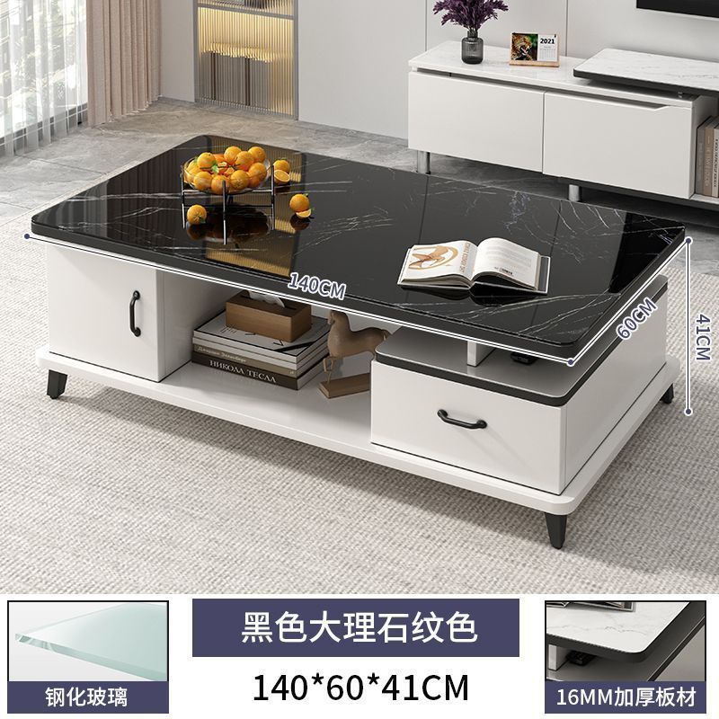 [플래그십 강화유리] 140cm 검정색 대리석 무늬 두꺼운 판