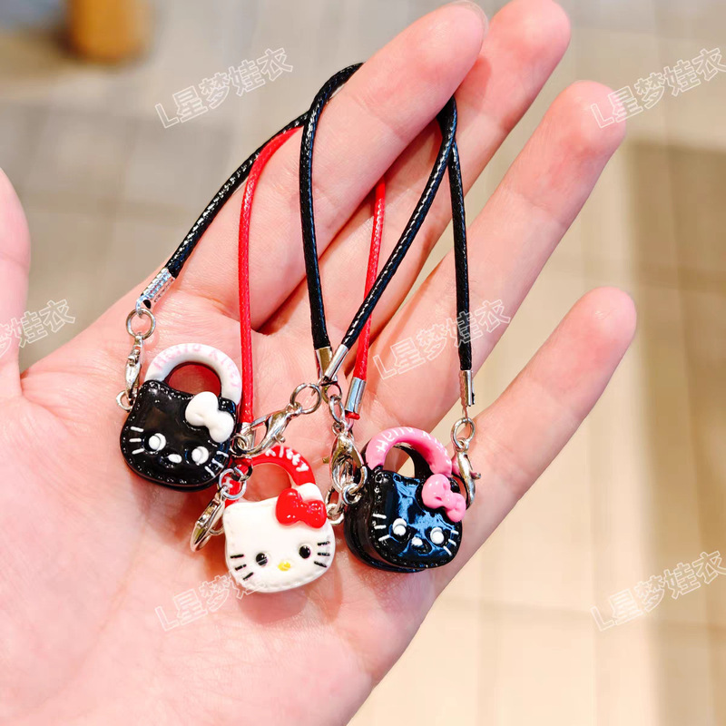 Cute Cartoon Kt Key Chain Pendant Mini Handbag Ins Girl Heart Bag Pendant Best Friend Gift