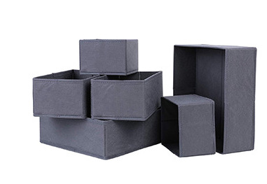 Caja de almacenamiento pequeña de escritorio sin tapa caja de organización de calcetines de seis piezas caja de almacenamiento de dormitorio caja de almacenamiento separada