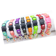 源头厂家宠物烫金新品宠物项圈织带猫项圈星星月亮猫带带吊坠项圈