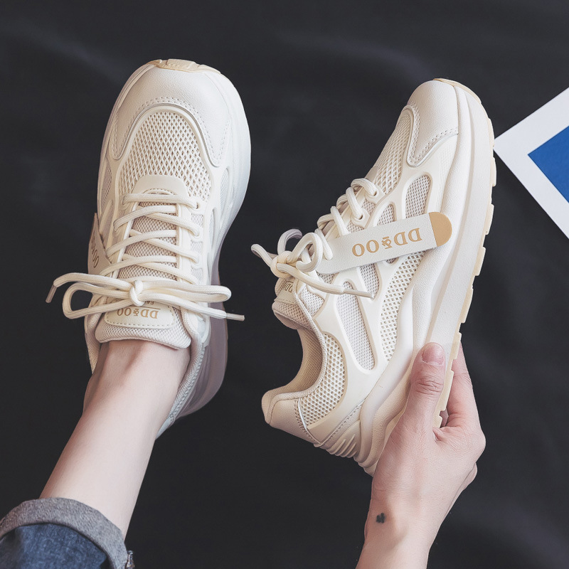 Dámske športové biele topánky ddoo Forrest Gump Daddy Shoes, nové jarné a jesenné topánky z roku 2024_voghion.com