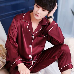 (Cross-border trading), silk pijama, long-sleeve, thin trousers, demi-season set, oversize