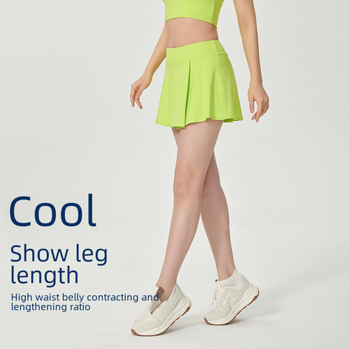 Ade Summer Short Slimming Sports Yoga Skirt Waist Cincher Fitness Pants Skirt Ice Silk Sun Protection Breathable Tennis Skirt 