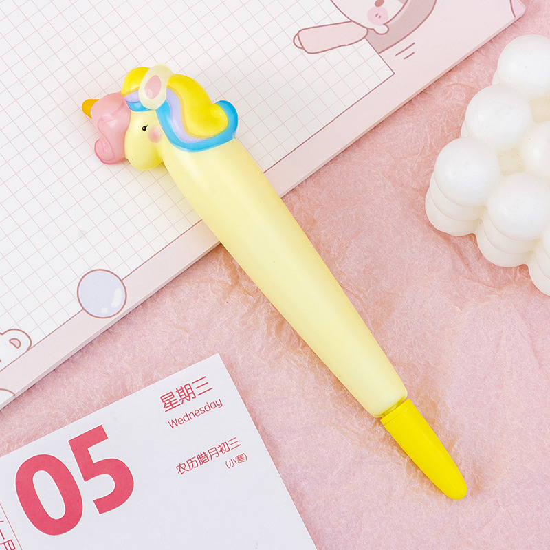 Cute Cartoon Decompression Pen Gel Pen Student Studying Stationery Pinch Lewang Red Decompression Pen Children Gift Wholesale