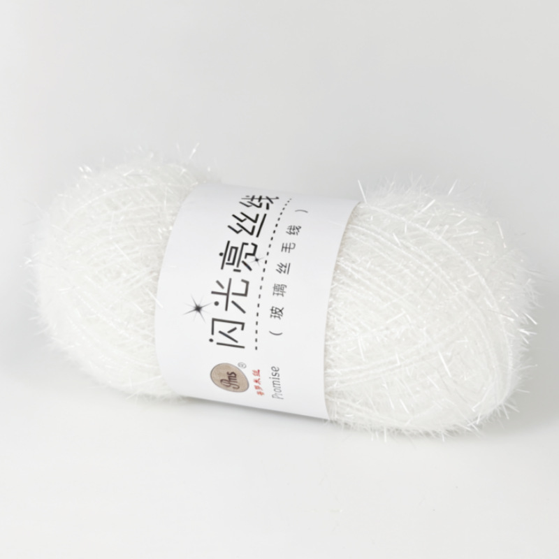 Coreano plato Toalla de vidrio de lana de seda de bricolaje tejido a mano muñeca de oro hilo tejido bolsa de hilo de seda brillante en stock al por mayor