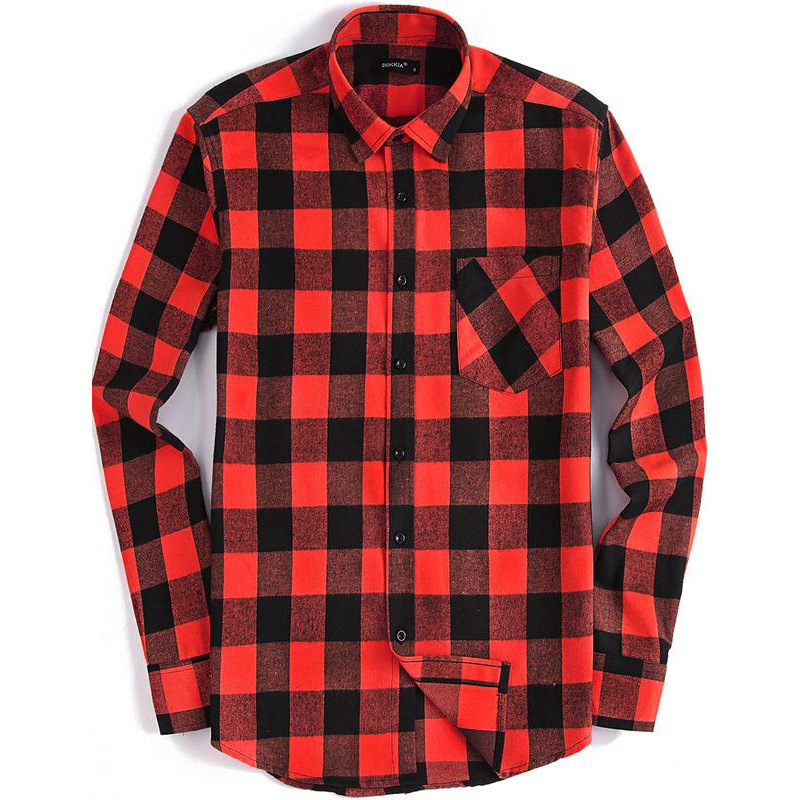 2026 Autumn and Winter Cross-Border Export New Men's Flannel Shirt Casual Formal Long-Sleeved Buffalo Plaid