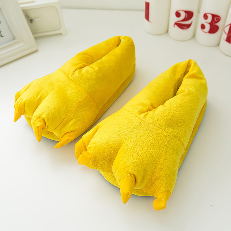 Zapatos de dinosaurio transfronterizos Dragón gato garra zapatos de franela cálido hogar ocio Otoño e Invierno animal a juego zapatos de dibujos animados