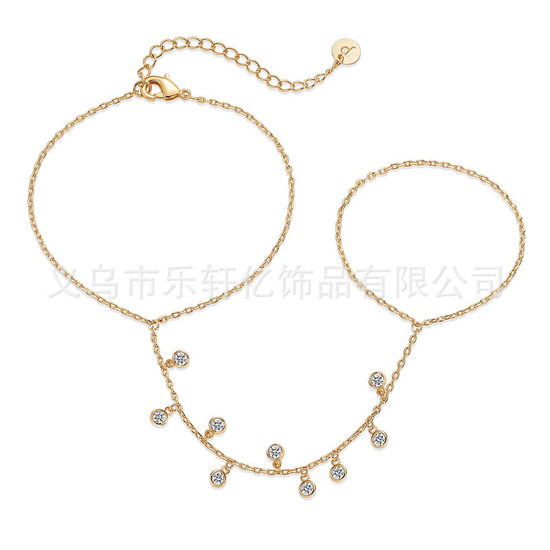 Cross-border Ladies Simple Exquisite Crystal Bracelet Rhinestone Ring Bracelet Slave Bracelet Suitable for Ladies and Girls