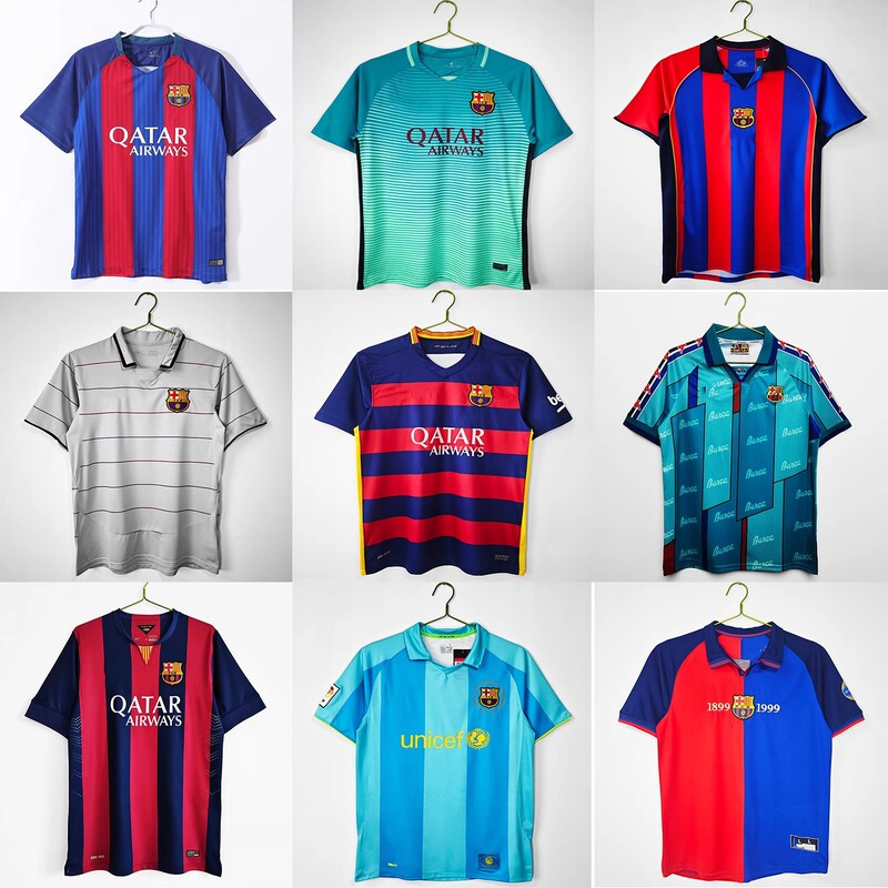 Barcelona Barcelona Classic Retro Multi-Season Messi Neymar Sports Short-Sleeved T-Shirt Jersey Football Uniform