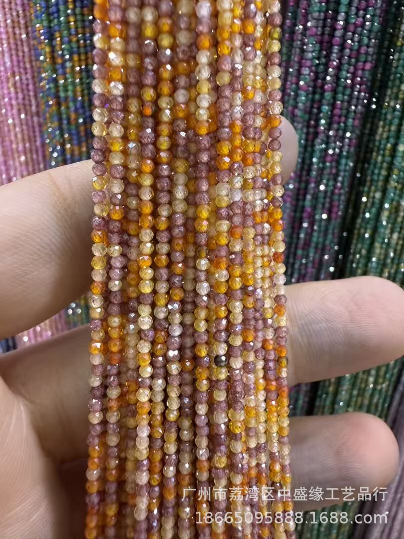 Manufacturer's Direct Sales of 2mm Round Beads, Semi-Finished DIY Loose Beads, Handmade Clothing Spacer Beads, Jewelry Accessories, Source Faceted Zircon