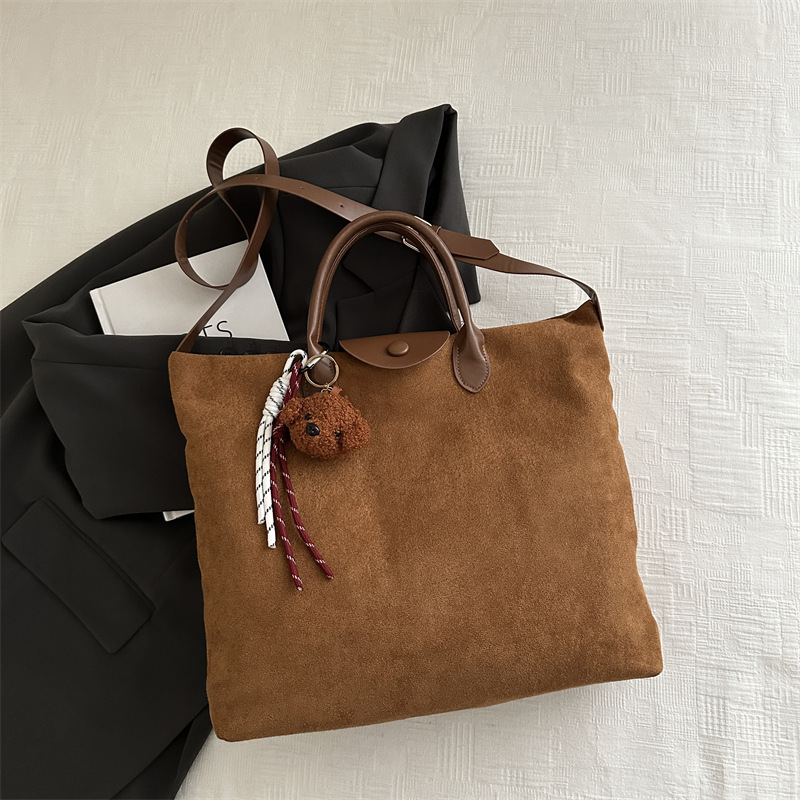 Bolsa de mano de gran capacidad de terremoto esmerilado para mujeres 2024 nueva moda retro bolso de mano coreano bolso de transporte