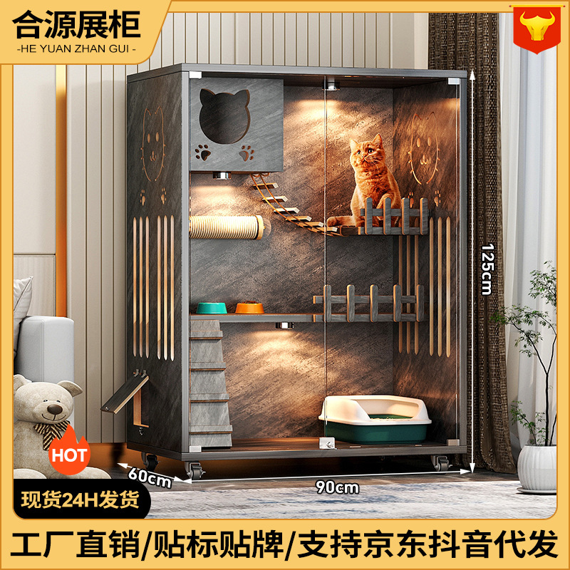 Casa villa para gatos Four Seasons Jaula para gatos universal Marco de escalada para gatos de madera de gran tamaño Nido para gatos Jaula para mascotas integrada Casa para mascotas